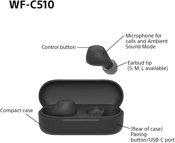 Sony True Wireless Earbuds WF-C510 WFC510BCE7 Earbuds Audio Tech Sony TechMeOut.ie
