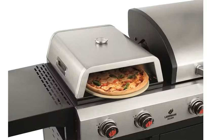 Landmann Caliano 6.1 Cast Iron Gas BBQ with Integrated Pizza Oven 11937 BBQ Pizza Oven Combo July Offers Landmann TechMeOut.ie