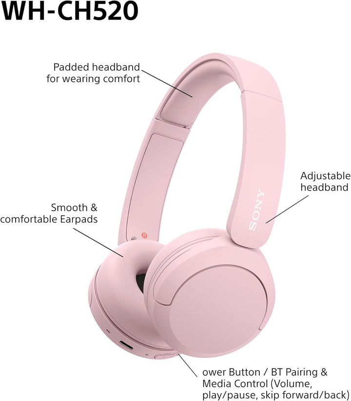 Sony Wireless On-Ear Headphones WH-CH520 | Various Colours WH-CH520BCE7 Headphones Audio Tech Sony TechMeOut.ie