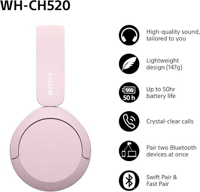Sony Wireless On-Ear Headphones WH-CH520 | Various Colours WH-CH520BCE7 Headphones Audio Tech Sony TechMeOut.ie