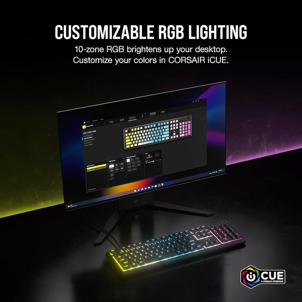 Corsair® K55 CORE RGB Gaming Keyboard, Backlit - Black