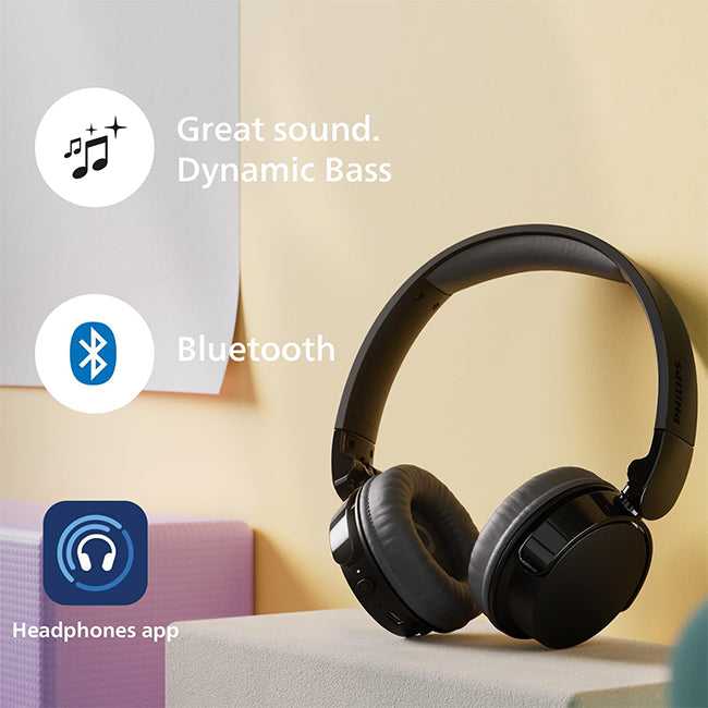 Philips On-Ear Wireless Headphones | Black or White (TAH3209) TAH3209WT/00 Earbuds Audio Tech Philips TechMeOut.ie