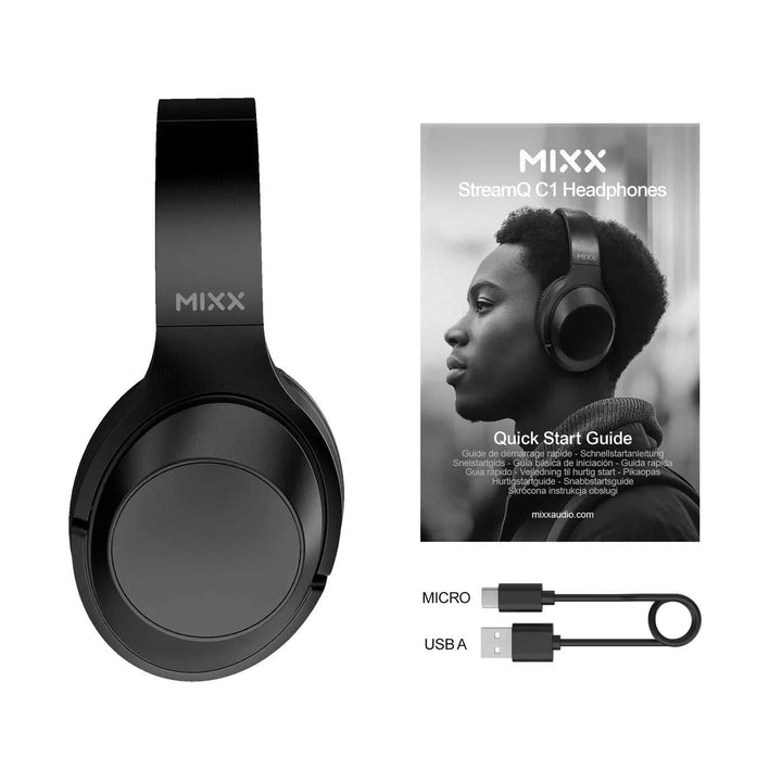 Mixx StreamQ C1 On-Ear Wireless Headphones | Various Colours SQC1-BK-BK-328 Headphones Audio Tech Mixx TechMeOut.ie